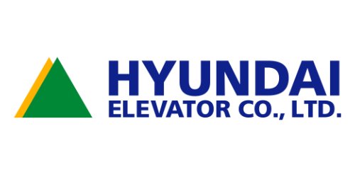 Hyundai Elevator Company logo featuring a green and yellow triangle design, representing quality elevator services.