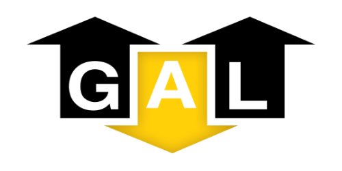 GAL logo featuring black arrows and a yellow center, representing Xpert Elevator Service's brand identity.