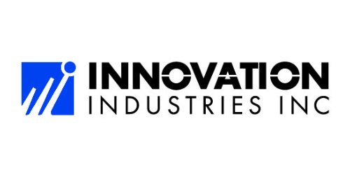 Innovation Industries logo featuring a blue graphic and bold black text, representing a professional elevator service
